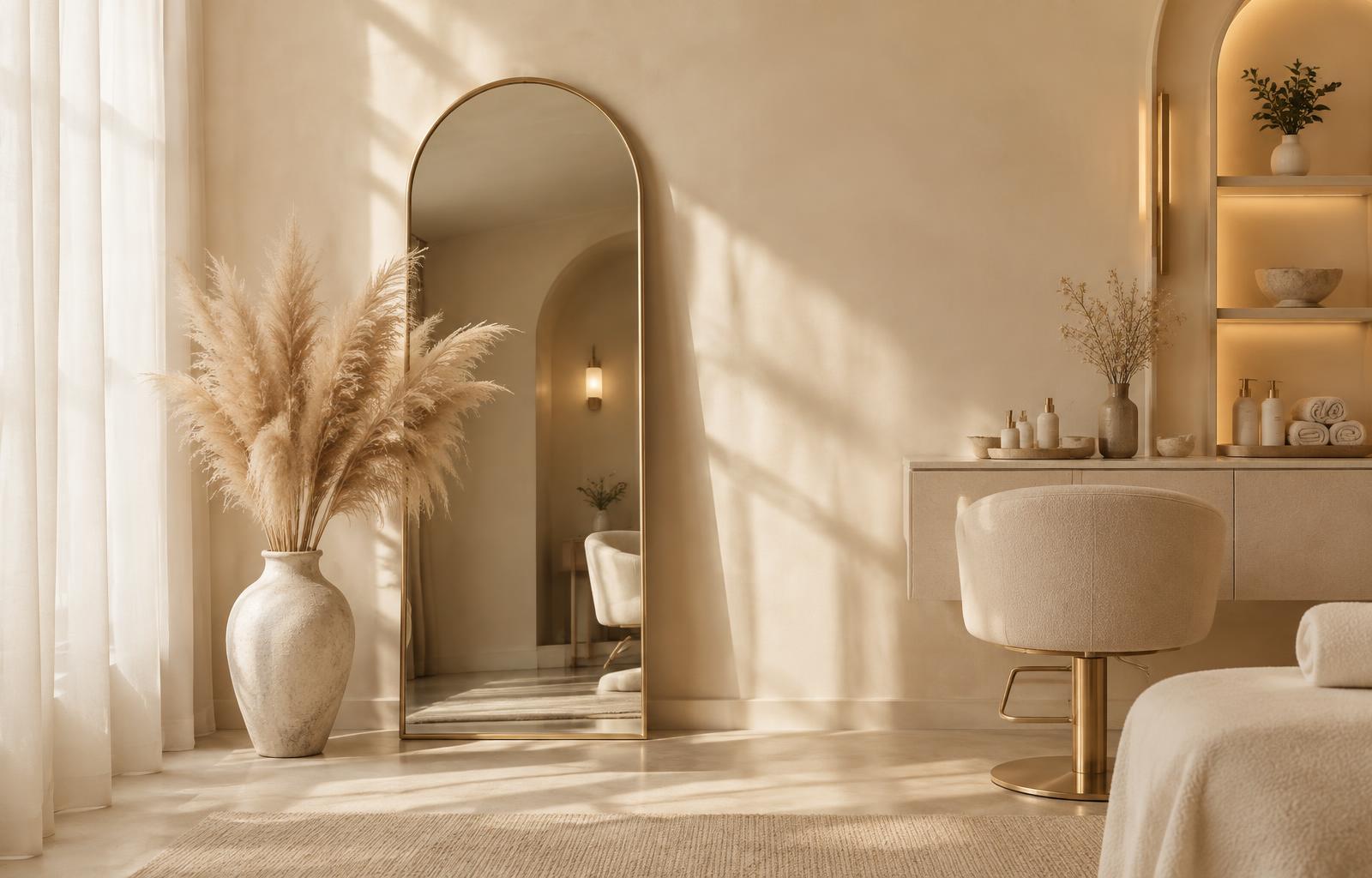 Atmosphäre im Beautybar Studio – warmes Licht, ruhige Cremetöne